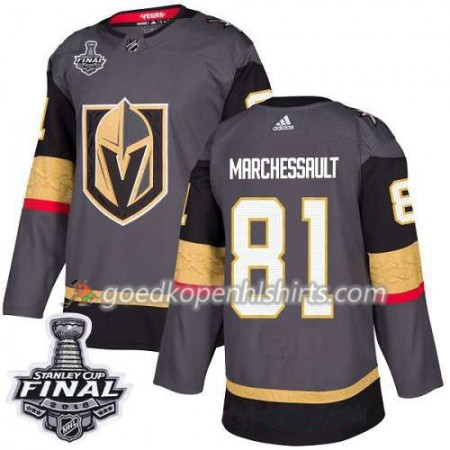 Vegas Golden Knights Jonathan Marchessault 81 2018 Stanley Cup Final Patch Adidas Grijs Authentic Shirt - Mannen